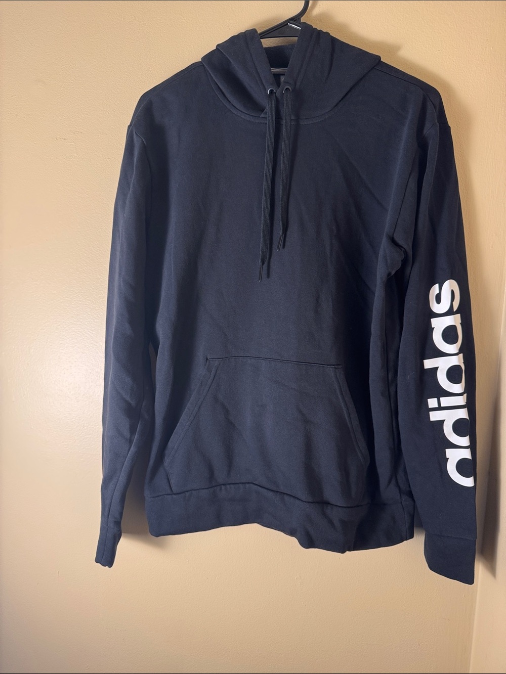 adidas Black Crewneck Hoodie with Sleeve Logo